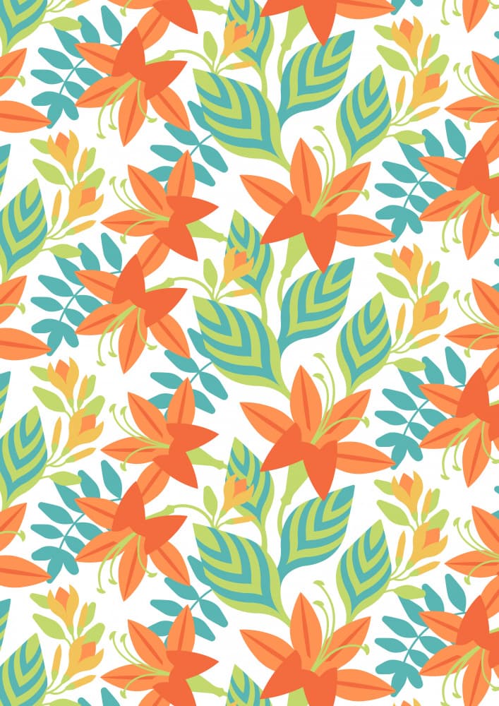 Vibrant Tropical Flowers by Tetiana Kava Illustration — canvas wall art