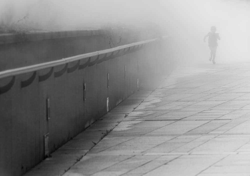 Solitary Runner In Fog by HAN dong hee — canvas wall art