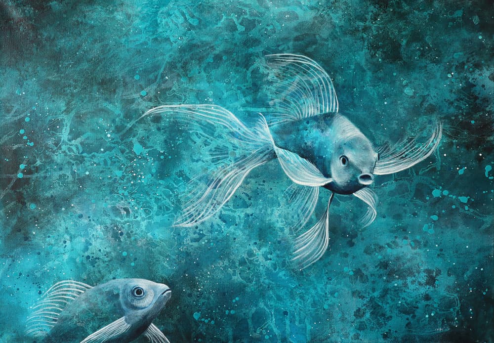 Blue love by Ania Witwitzka — canvas wall art