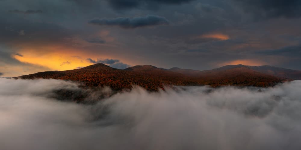 Cloud Inversion Autumn Glow by John Fan — canvas wall art
