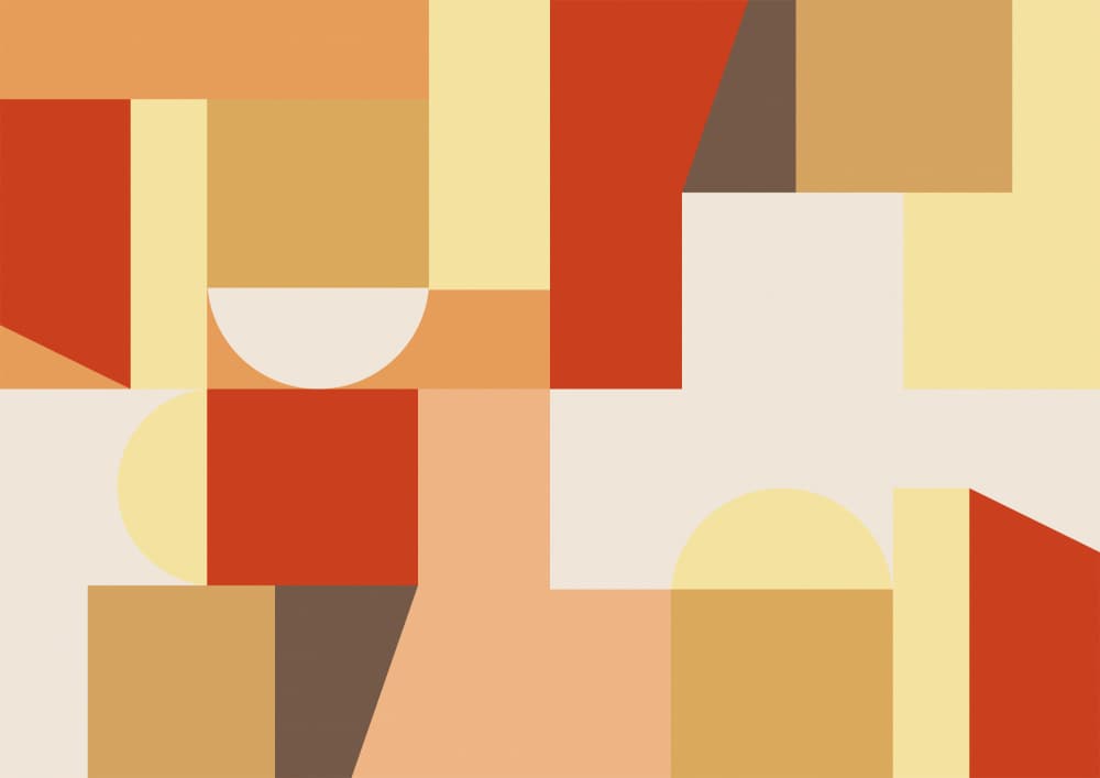 Warm Geometric Blocks by Nilesh Kulkarni — canvas wall art