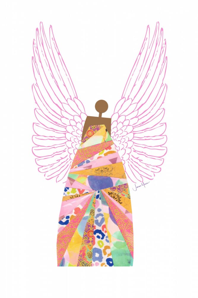 Colorful Patchwork Angel by Jemma Morris — canvas wall art