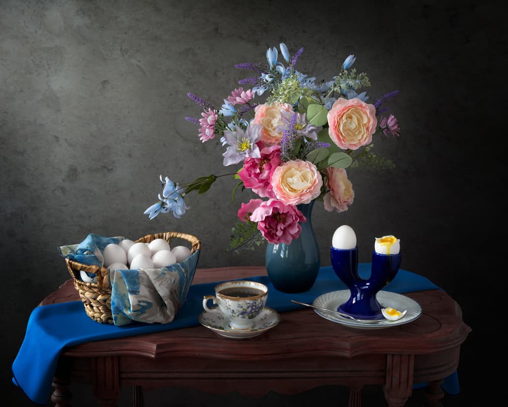 Floral Breakfast Still Life by Darlene Hewson — canvas wall art