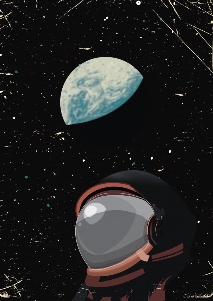 Astronaut Planet View by Nicholas — canvas wall art