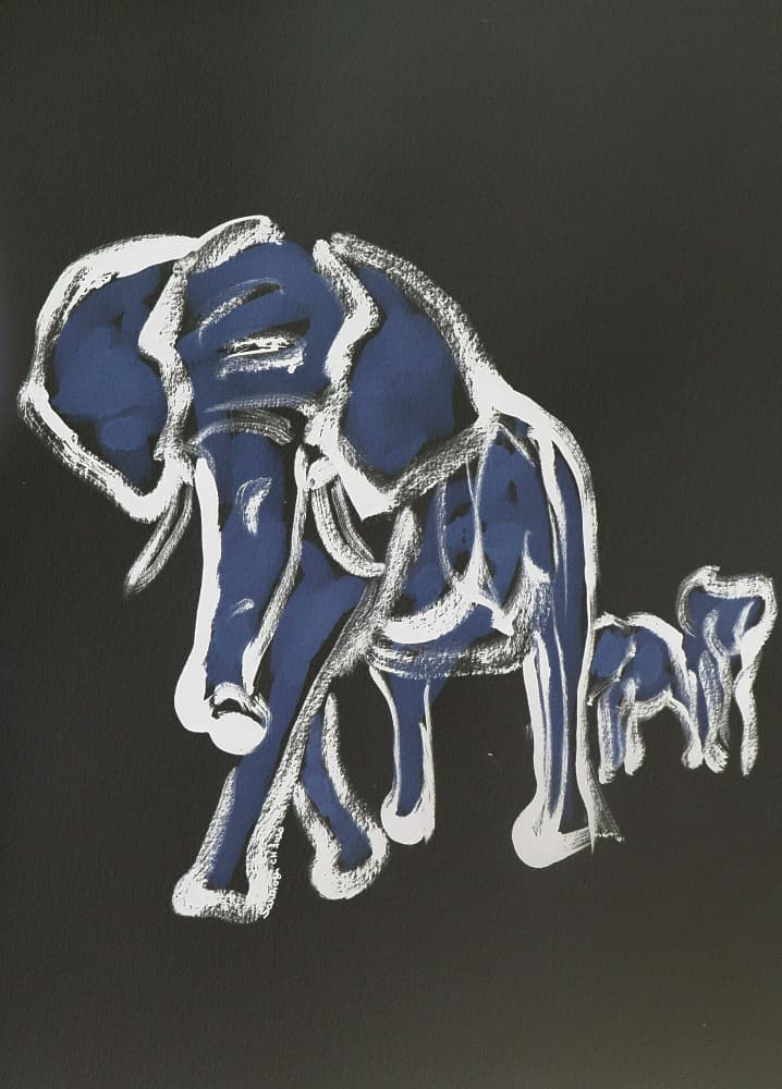 Abstract Elephant Family by Santhosh ch — canvas wall art