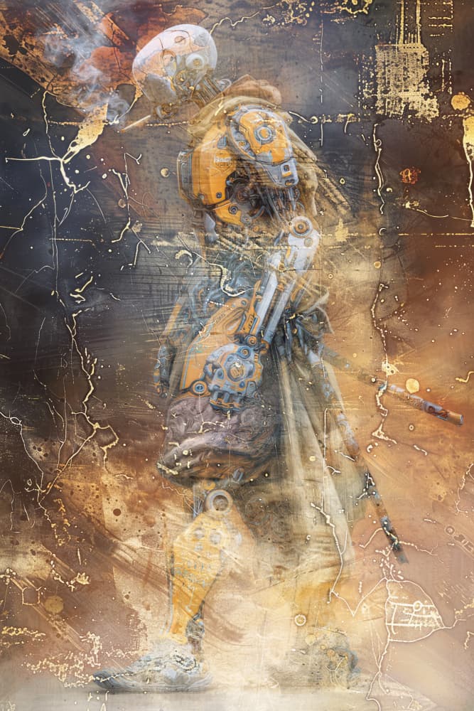 Steampunk Cyborg Warrior by Rafal Kulik — canvas wall art