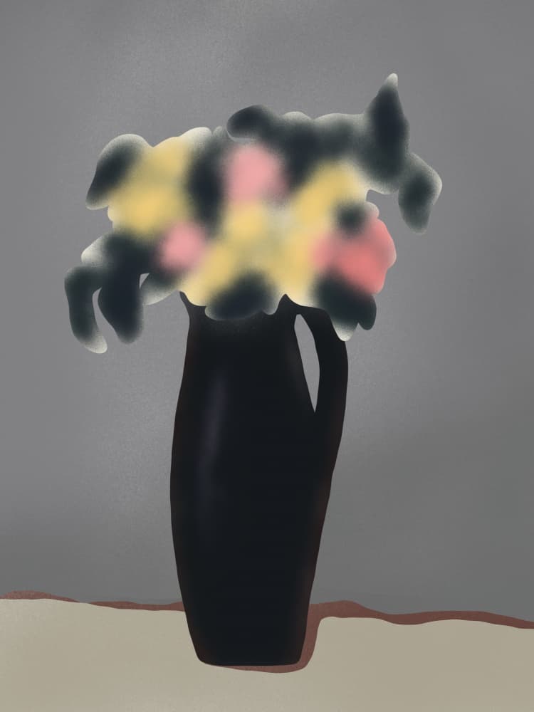 Abstract Floral Still Life by Little Dean — canvas wall art