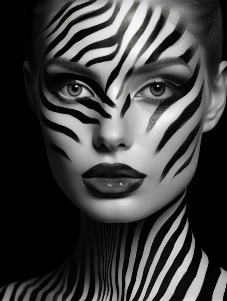 Dramatic Zebra Beauty by Bilge Paksoylu — canvas wall art