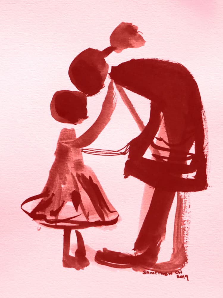 Tender Family Bond by Santhosh ch — canvas wall art