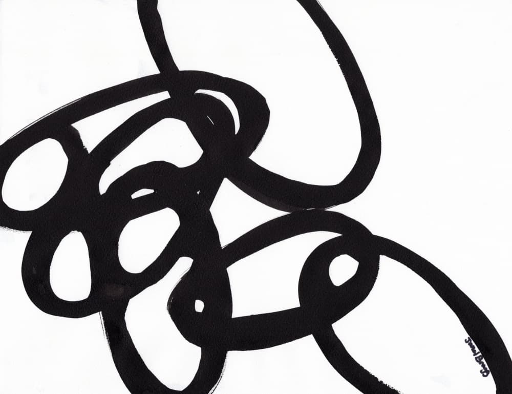 Fluid Black Lines by Janel Bragg — canvas wall art