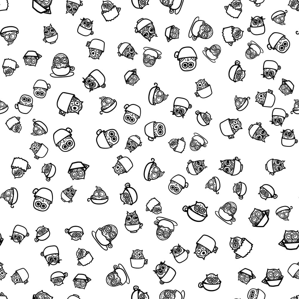 Whimsical Owl Doodles by Marika Barsrsind β canvas wall art