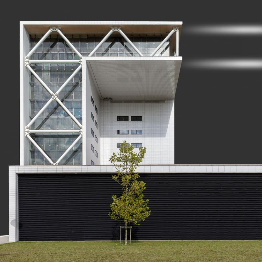 Modern Geometric Building by Theo Luycx — canvas wall art