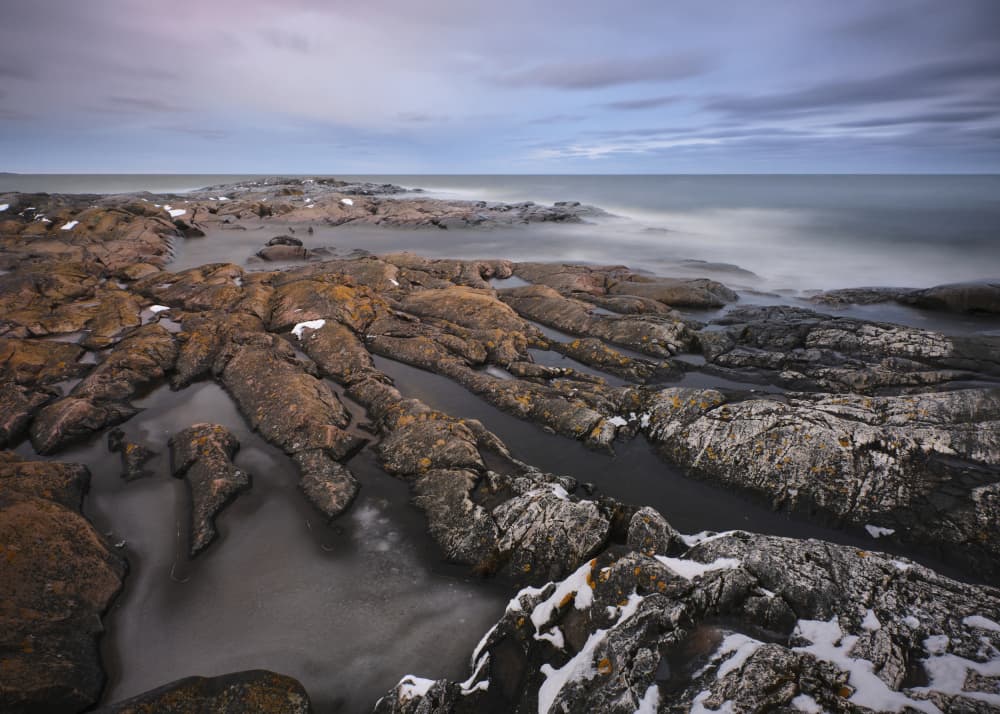 Winter Rocky Coast by Hamed Bank — canvas wall art