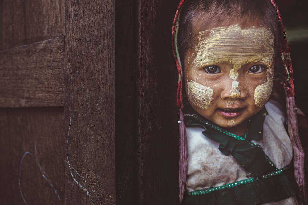 Curious Thanaka Child by Marco Tagliarino — canvas wall art