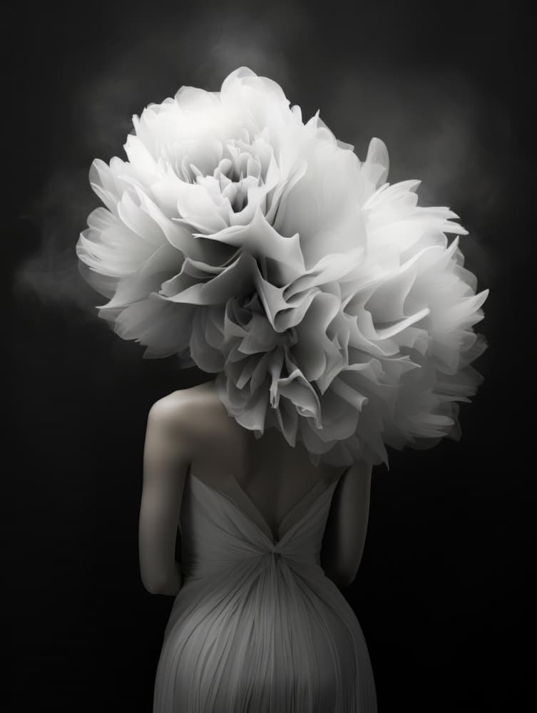 Elegant Floral Woman by Bilge Paksoylu — canvas wall art