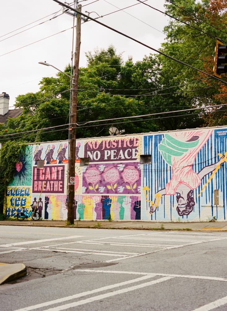 No Justice No Peace Mural by Bethany Young — canvas wall art