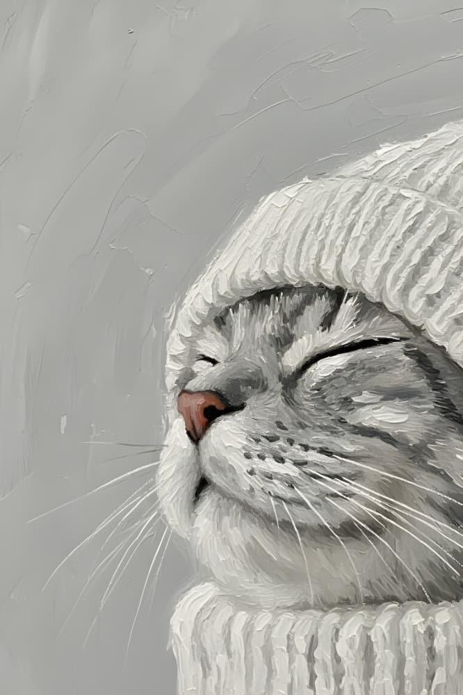 Cozy Cat Nap by HUGO — canvas wall art