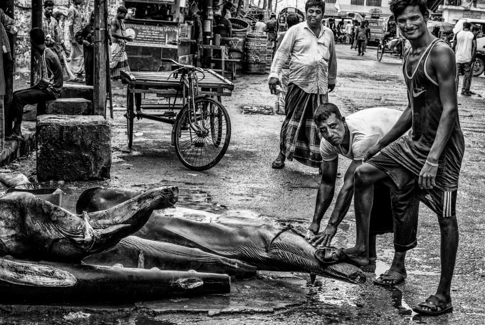 Fish Market Workers by Joxe Inazio Kuesta Garmendia — canvas wall art