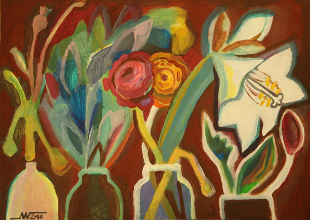 Vibrant Abstract Flowers by Marina Gorkaeva — canvas wall art