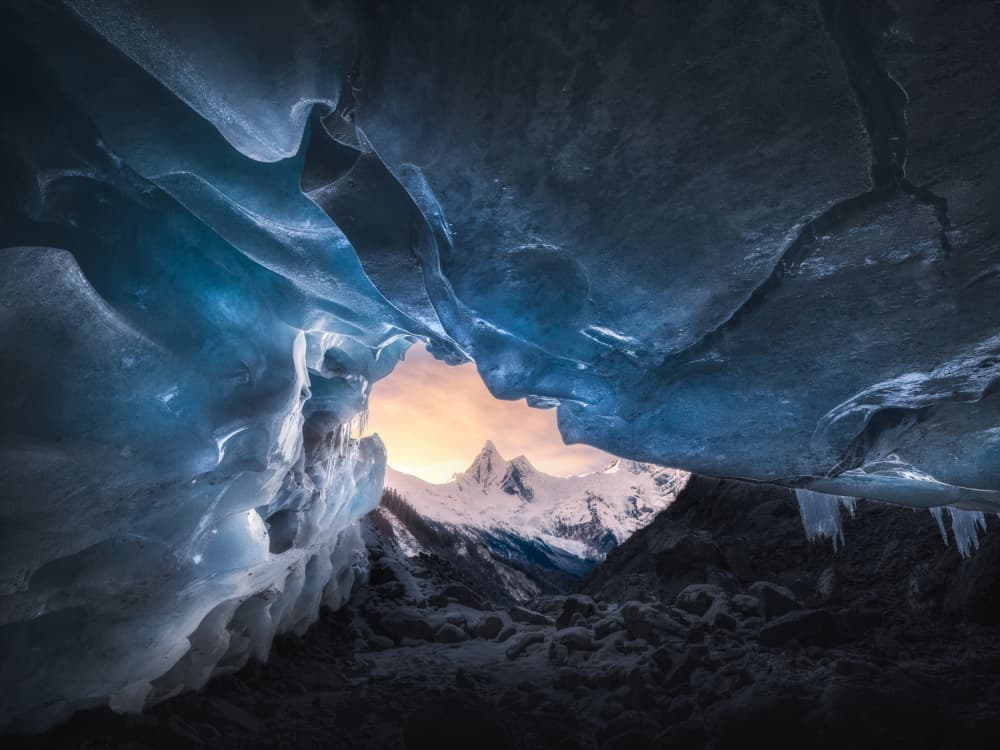 Ice Cave Mountain View by NingYun Ye — canvas wall art