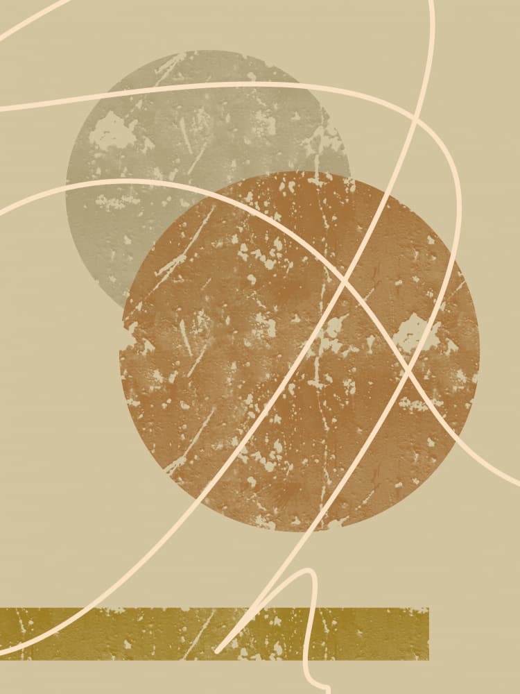 Earthy Geometric Circles by Yuli Saputra — canvas wall art