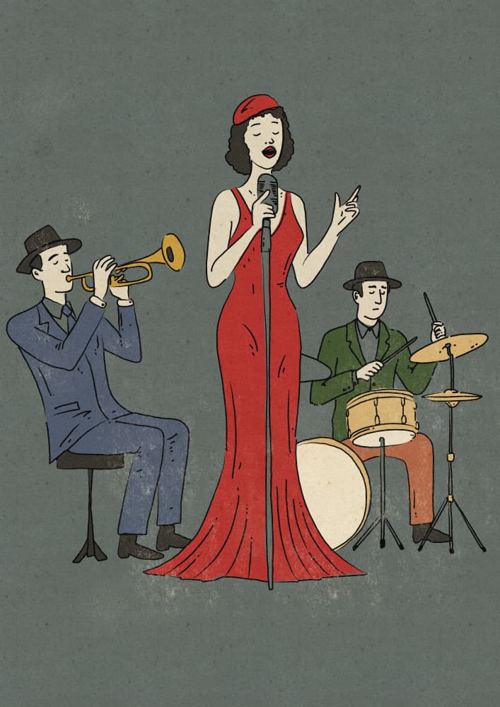 Jazz Club Singer by Nicholas — canvas wall art