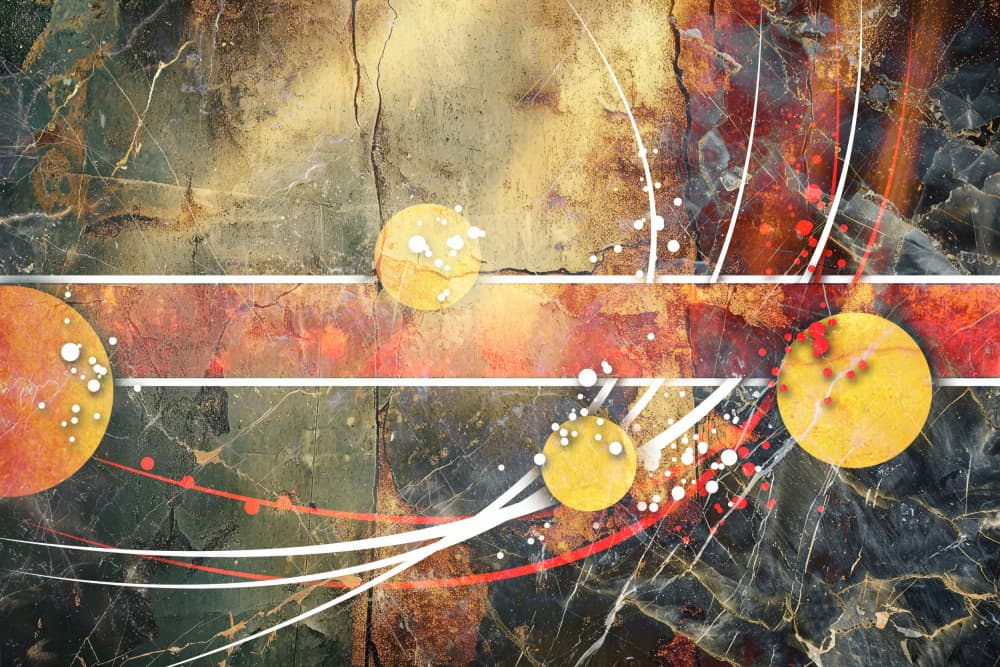 Abstract Gold Red Texture by Rafal Kulik — canvas wall art