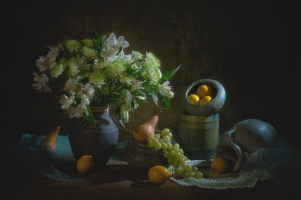 Moody Floral Still Life by Lydia Jacobs — canvas wall art