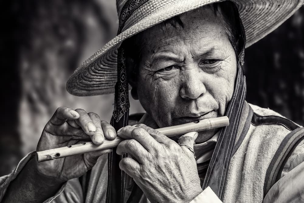Elder Flute Musician by Piet Flour — canvas wall art