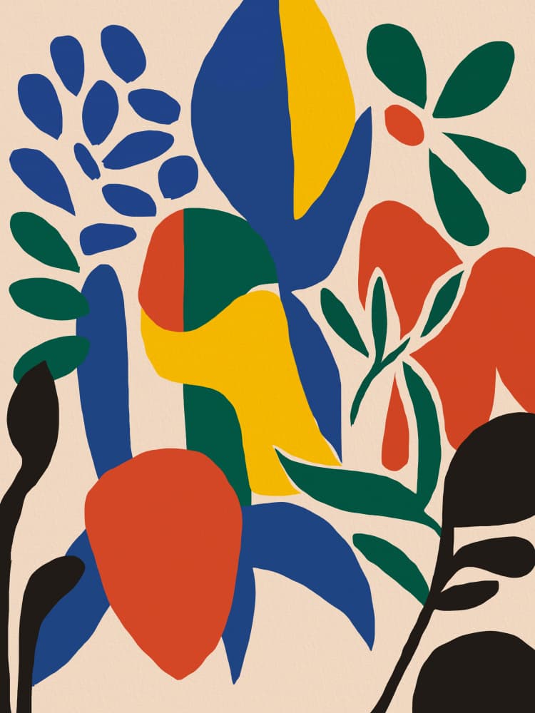 Vibrant Botanical Shapes by Little Dean — canvas wall art