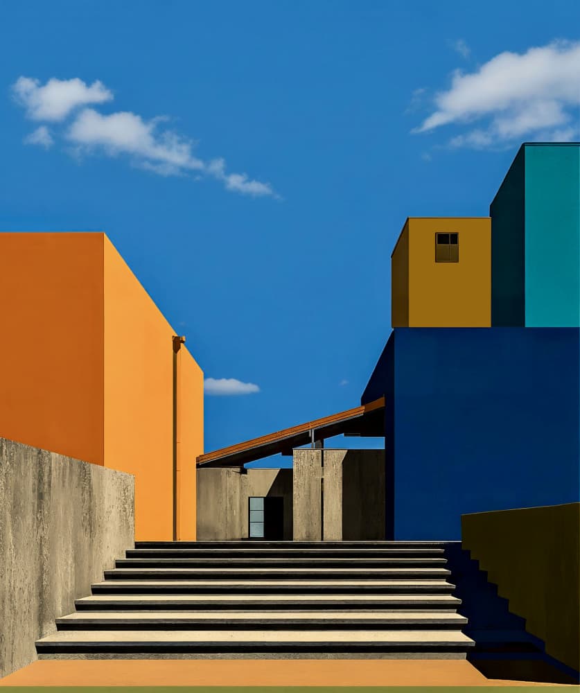 Colorful Geometric Architecture by Arnon Orbach — canvas wall art
