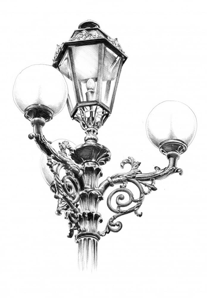 Ornate Street Lamp by Kulik — canvas wall art