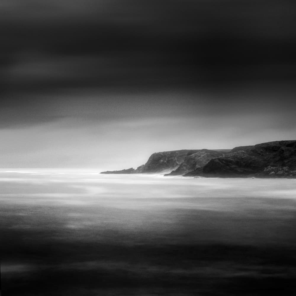 Misty Ocean Cliffs by av peteghium — canvas wall art