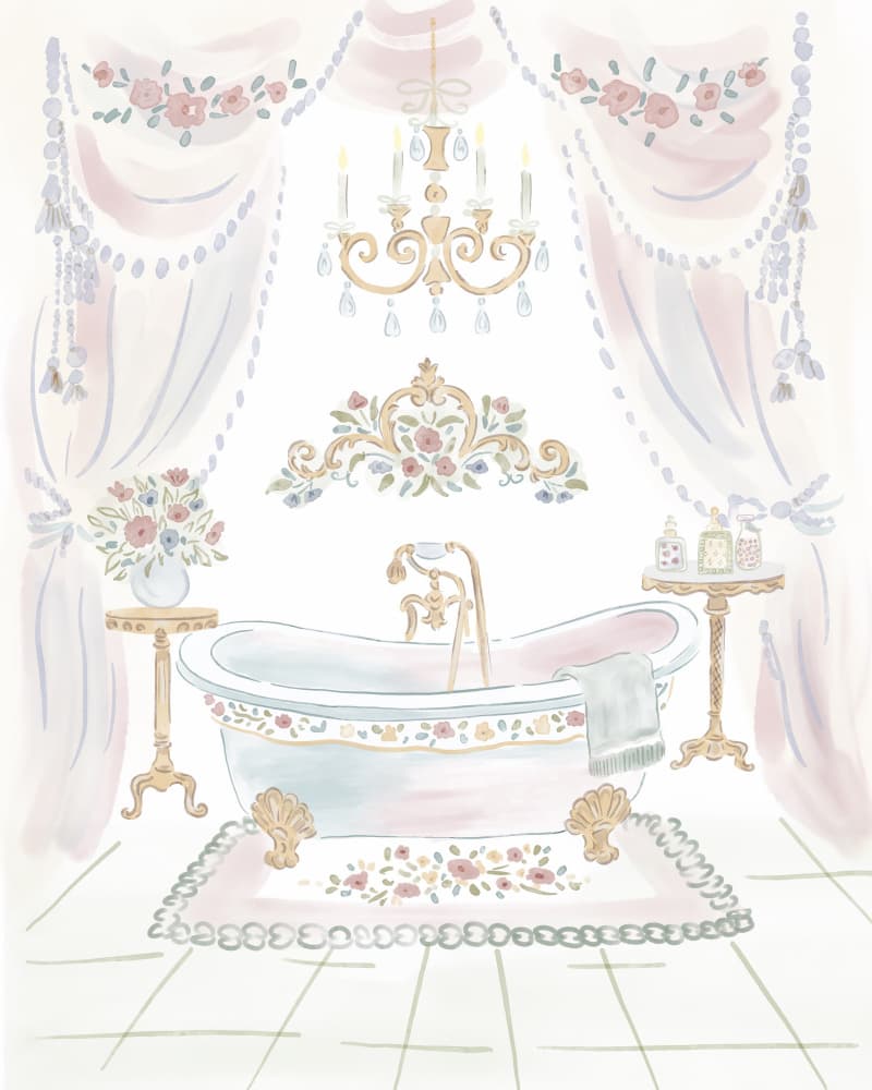 Shabby Chic Bathroom by Radhika Modi — canvas wall art