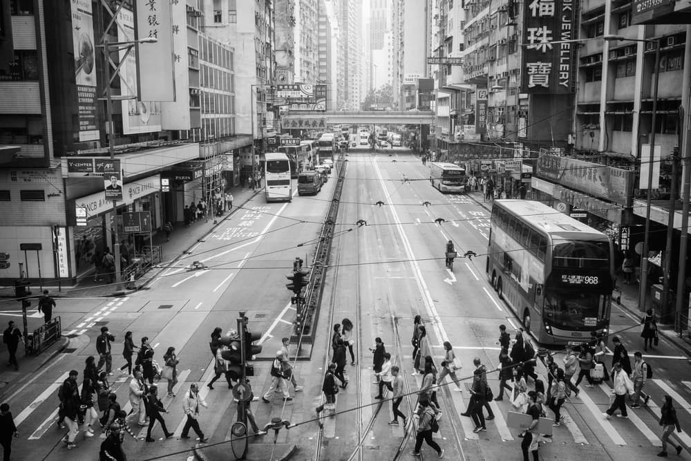 Hong Kong Street Traffic by Gloria Salgado Gispert — canvas wall art