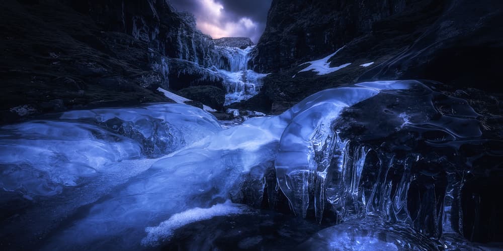 Icy Blue Gorge by Daniel Gastager — canvas wall art