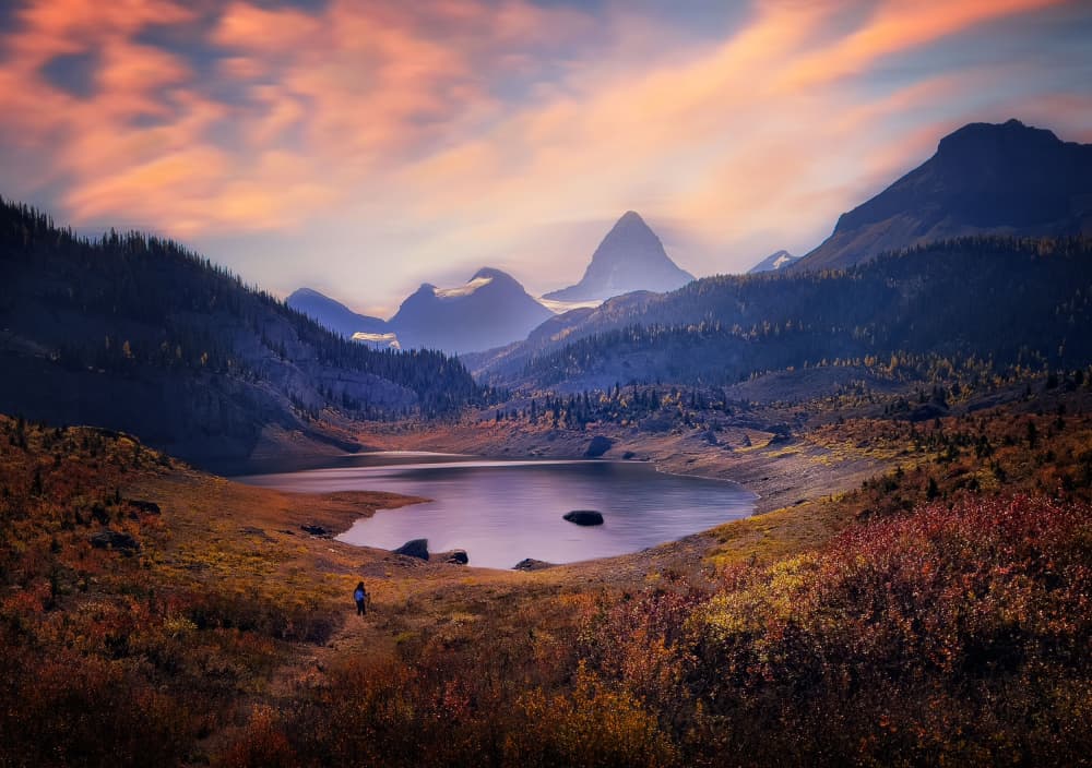Autumn Mountain Lake Vista by Yun Gong — canvas wall art