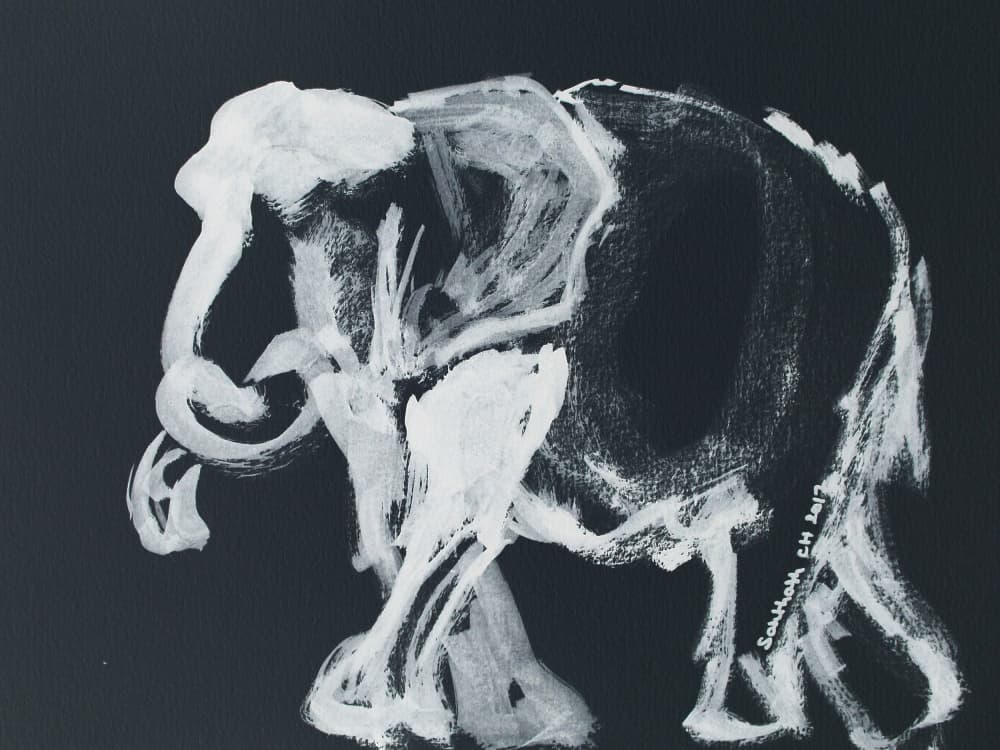 Abstract White Elephant by Santhosh ch — canvas wall art