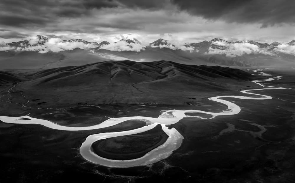 Dramatic Winding River by Irene Wu — canvas wall art