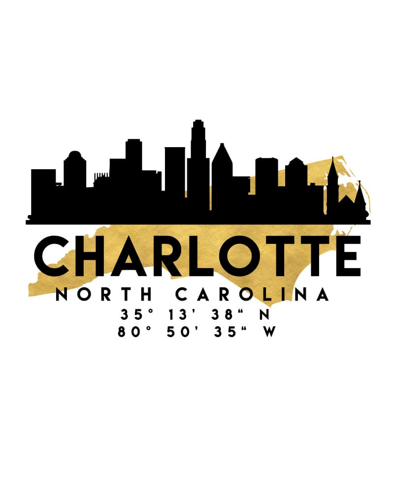Charlotte North Carolina Skyline by Emiliano Deificus — canvas wall art