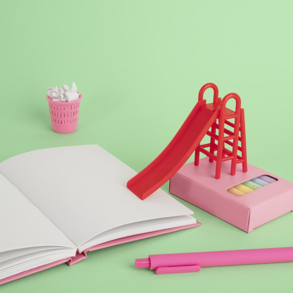 Red Slide Stationery by Julia Ramiro — canvas wall art