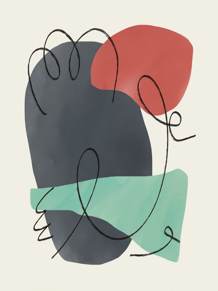 Calm Abstract Shapes by Little Dean — canvas wall art