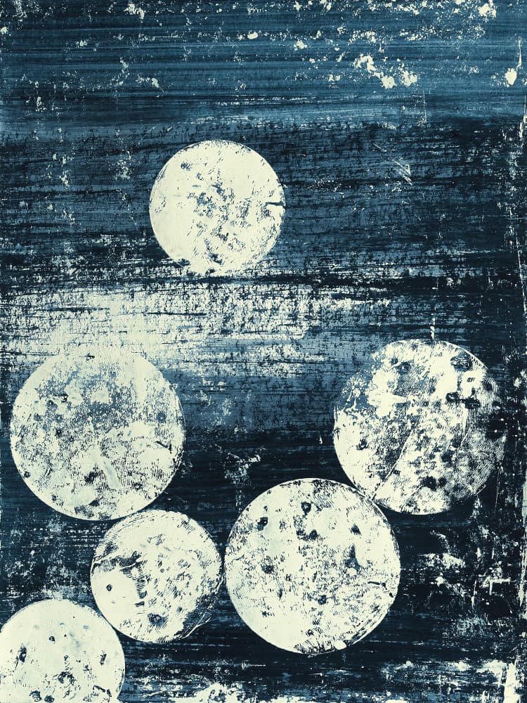 Abstract Blue Moons by Petr Strnad — canvas wall art
