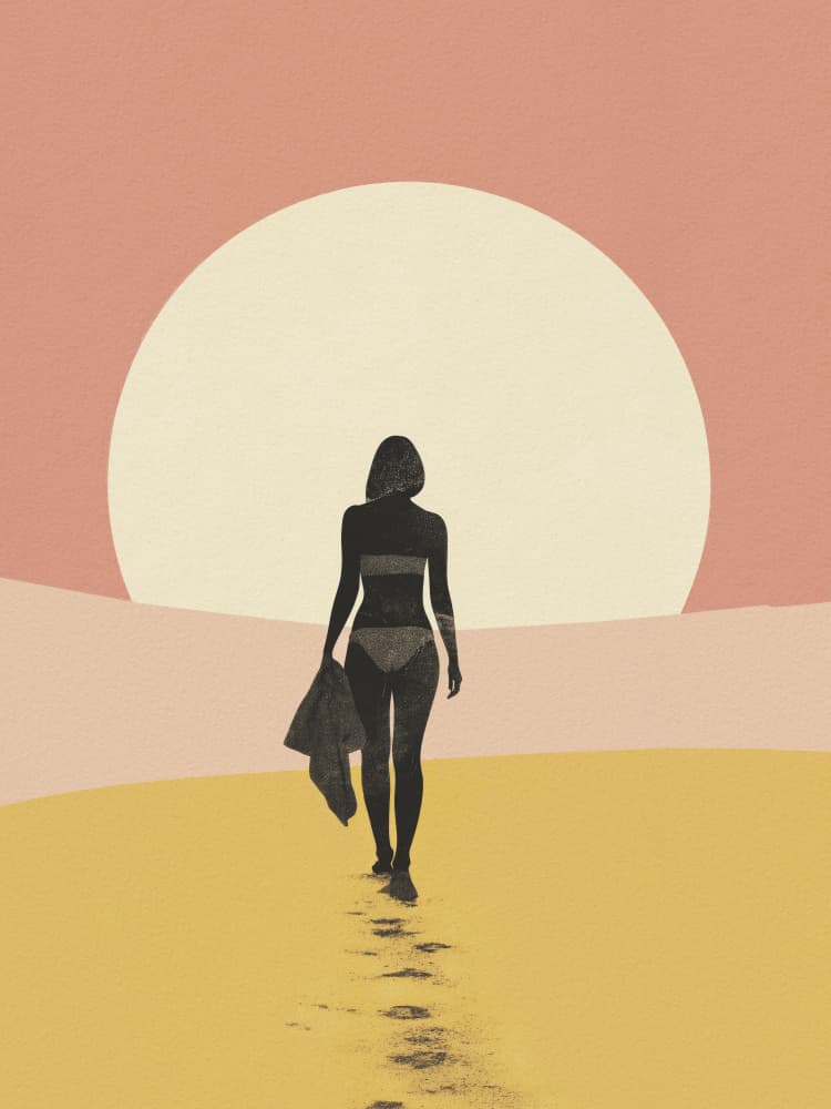 Sunset Beach Walk by Andreas Magnusson — canvas wall art