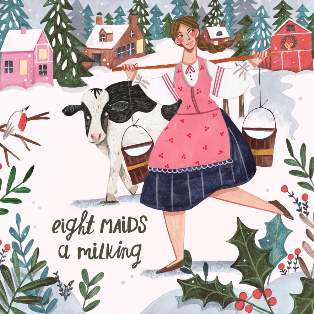 Eight Maids a Milking by Caroline Bonne Müller — canvas wall art