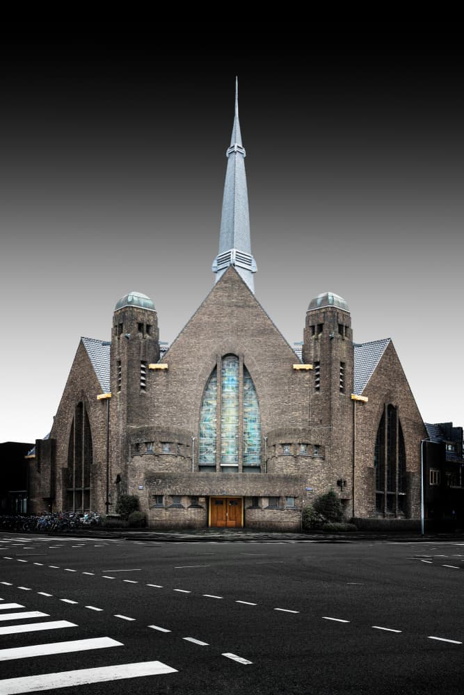 Towering Church Spire by fotomarion — canvas wall art
