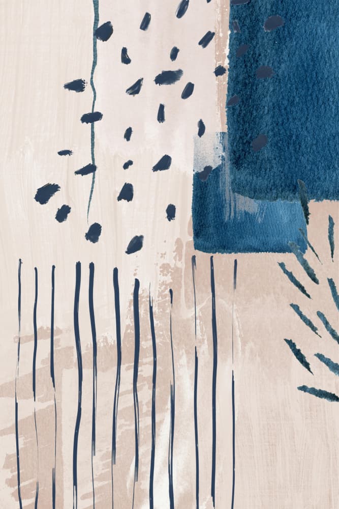 Modern Indigo Abstract by Sally Ann Moss — canvas wall art