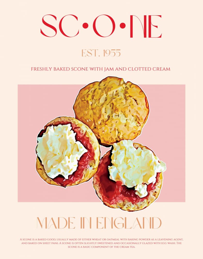 English Scones and Cream by Nazma Khokhar — canvas wall art
