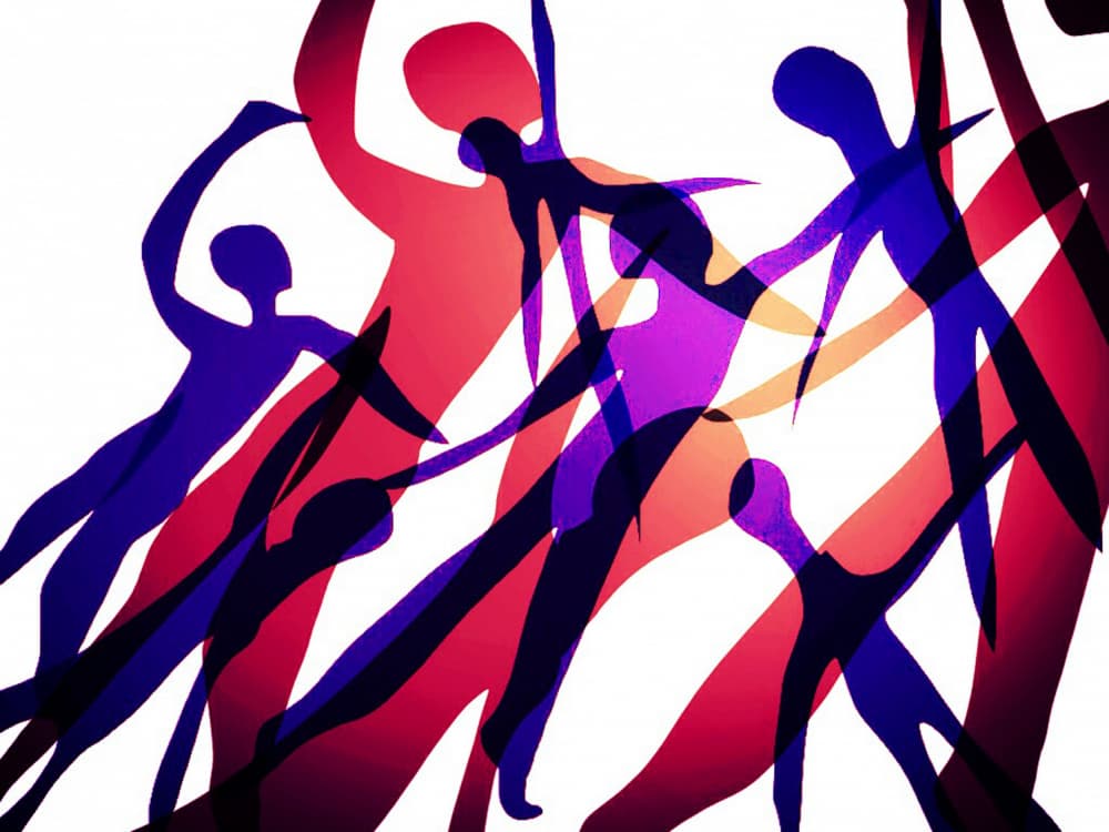 Vibrant Dance Silhouettes by Jocelyn Wortley — canvas wall art