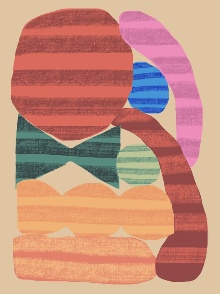 Warm Abstract Forms by Little Dean — canvas wall art